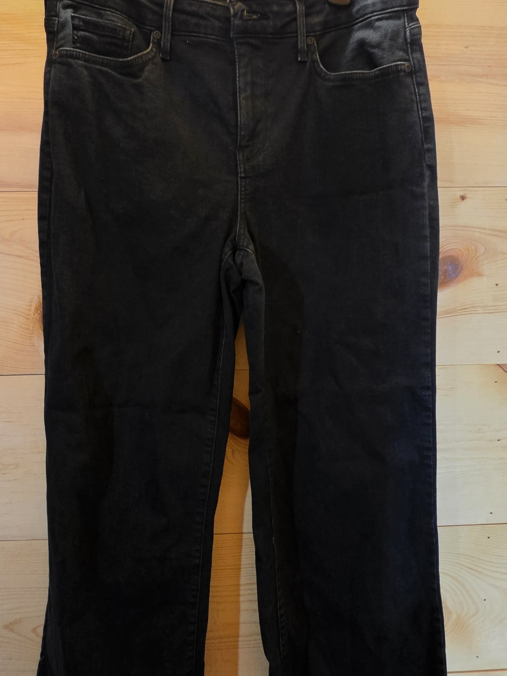 NYDJ Black Wide-Leg Teresa Jeans